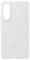 Biała obudowa do telefonu Samsung z owalnym wycięciem na aparat, prezentująca minimalistyczny i elegancki design.
