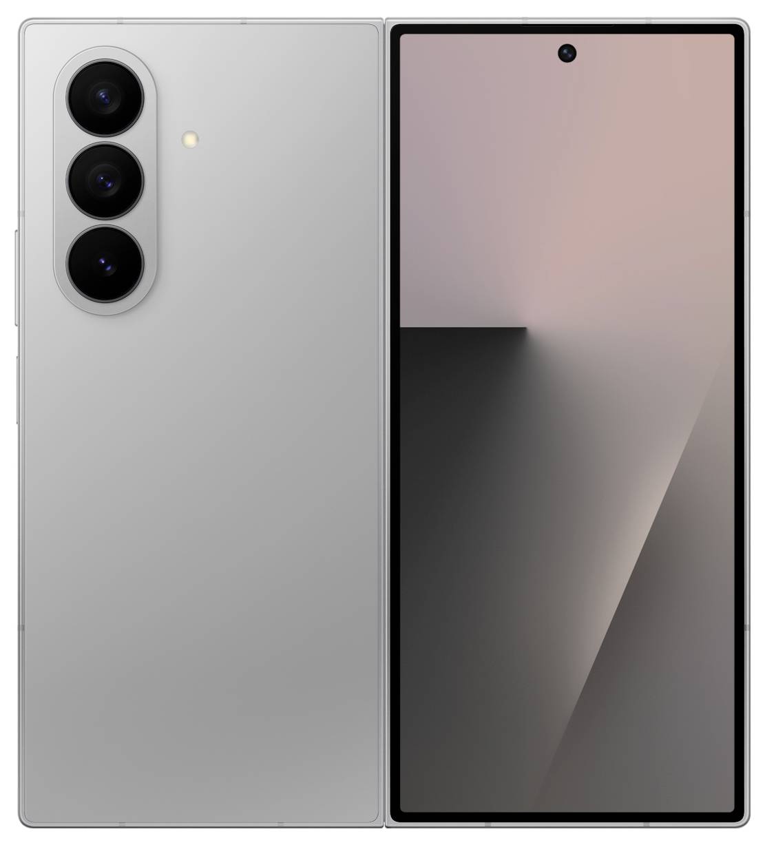 Nowoczesny smartfon z dużym ekranem, wąskimi ramkami, otworem na przednim aparacie oraz potrójnym układem obiektywów z tyłu urządzenia.