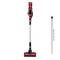 Pionowo stojący bezprzewodowy odkurzacz ręczny w kolorach czerwonym i czarnym, o wysokości 80 cm lub 31,5 cala, podkreślający swoją kompaktową wielkość.