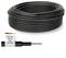 Czarny, kręcony kabel solarny z bliskim ujęciem etykiety 'Solar Cable H1Z2Z-K 6mm² 20m/50m', wskazujący na jego zastosowanie i parametry techniczne.