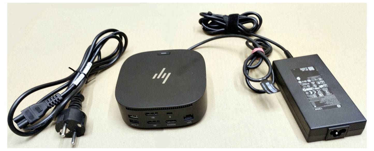 Док-станція HP USB-C Dock G5 + 120 Вт, відремонтована (дуже хороший стан) з USB-C®. Підходить для брендів: HP, Apple, Dell, Lenovo