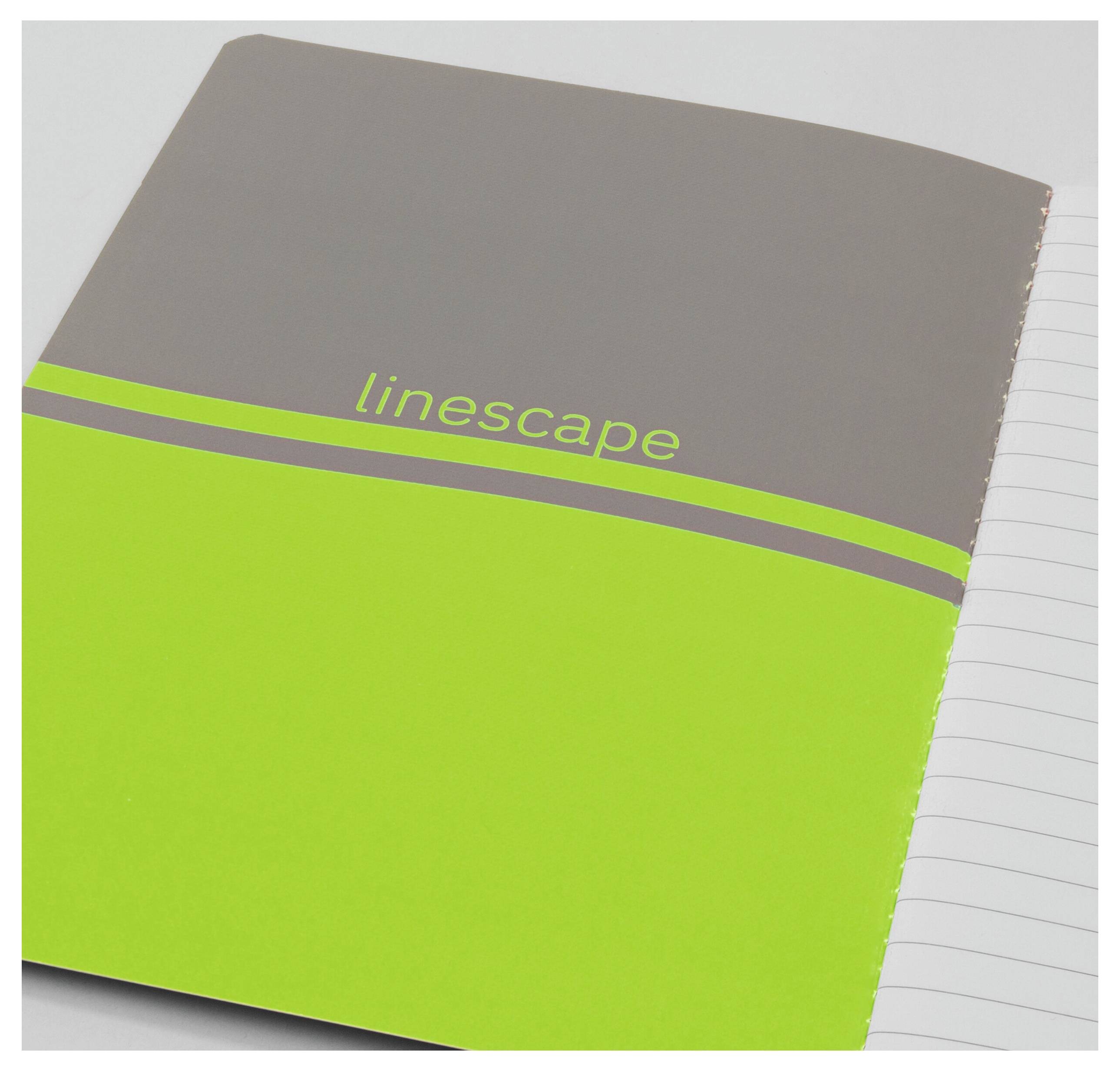 Блокнот Sigel LS301 Linescape з м’якою обкладинкою, 2 шт., DIN A5, світло-сірий, неоново-зелений, кількість аркушів: 34