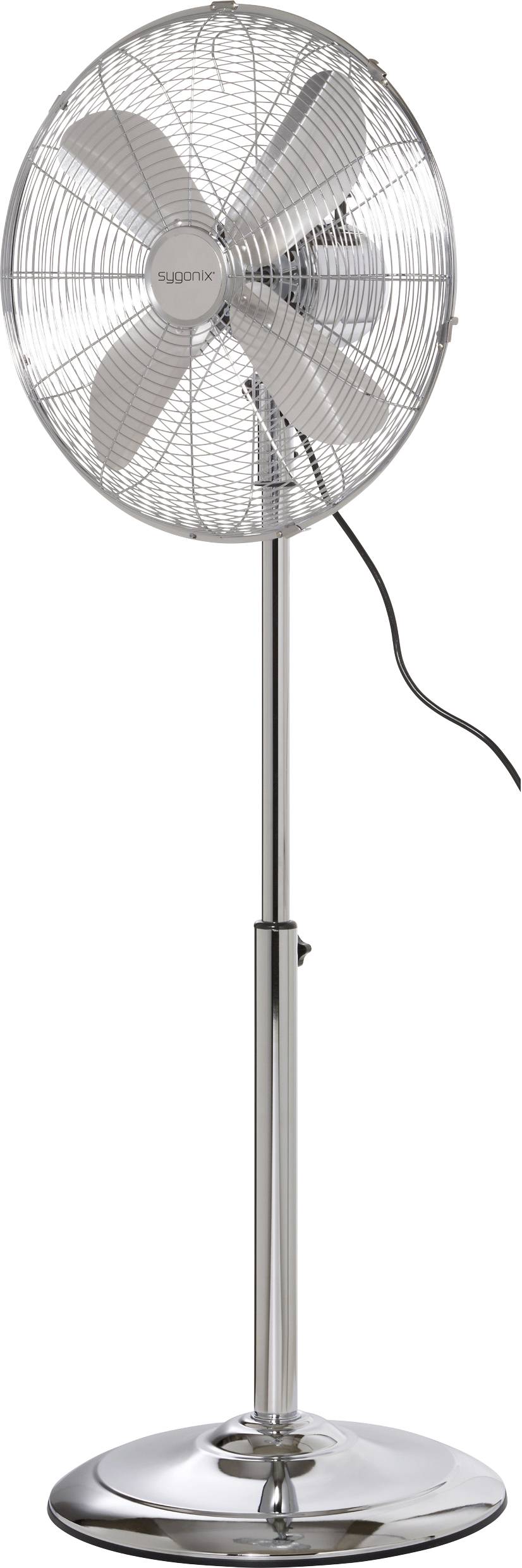 Sygonix Wentylator stojący 50 W (Ø x W) 445 mm x 1300 mm chrom ruch wahadłowy, regulowana wysokość