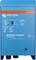 Niebieski inwerter i ładowarka Victron Energy MultiPlus Compact, z widocznymi ikonami stanu inwertera, ładowarki i alarmu oraz specyfikacją poniżej.