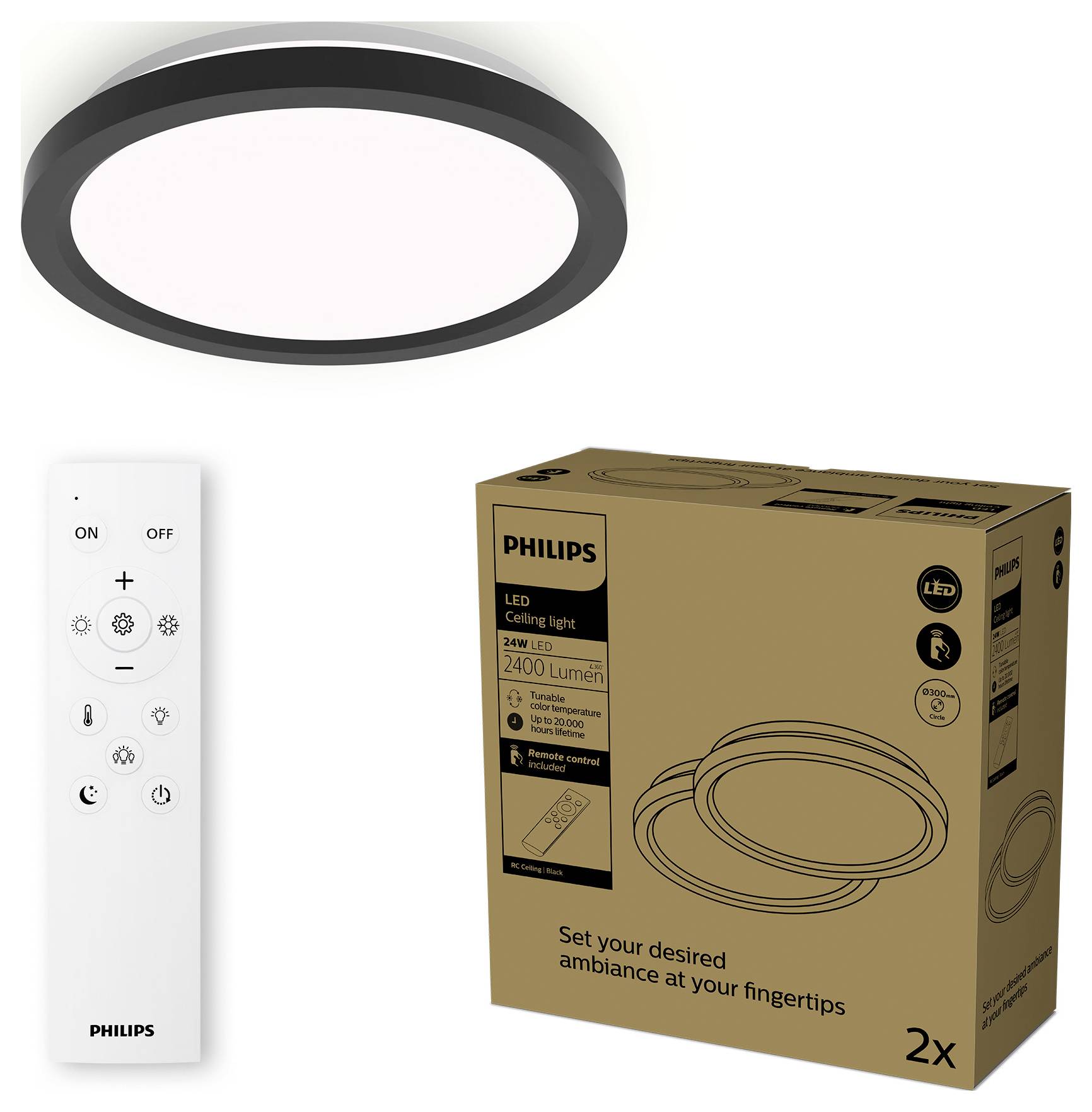 Стельовий світильник, Philips 8721103057600 Світлодіодний стельовий світильник чорного кольору