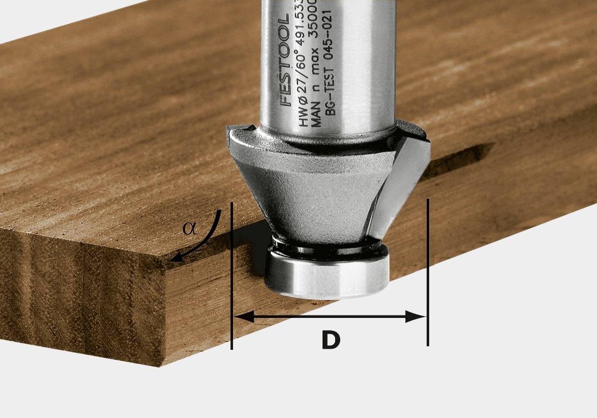 Фреза для зняття фасок Festool 490090 Діаметр виробу 27 мм
