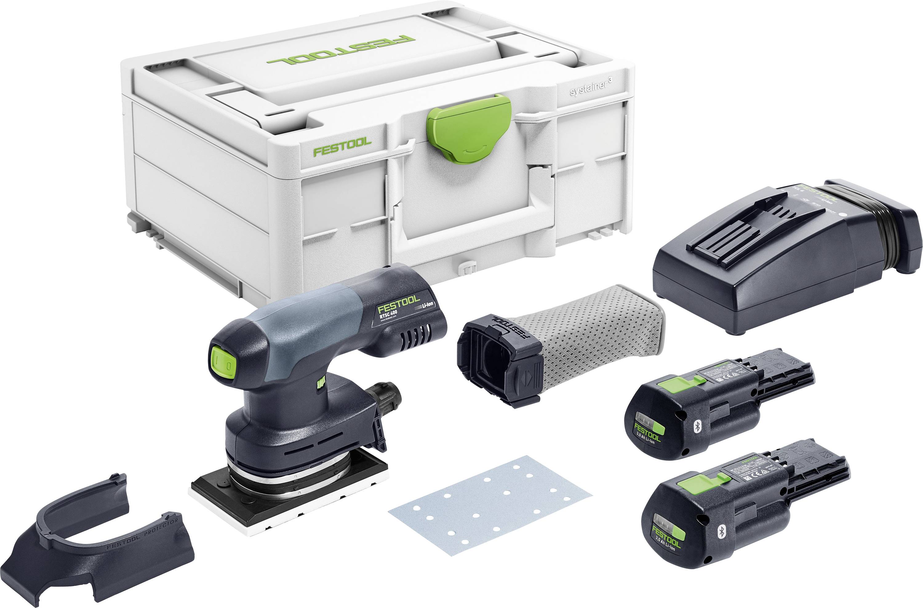 Festool RTSC 400 3.0 I-Plus 577686 Акумуляторна орбітальна шліфувальна машина з акумулятором, зарядним пристроєм 18 В 80 x 130 мм
