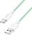 Zielony kabel USB-A do USB-C z białymi złączami, markowany jako LogiLink, przeznaczony do ładowania i transferu danych.