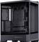 Czarna i przezroczysta obudowa komputera z otwartym panelem bocznym, ukazująca liczne sloty i opcje montażowe dla podzespołów komputerowych.