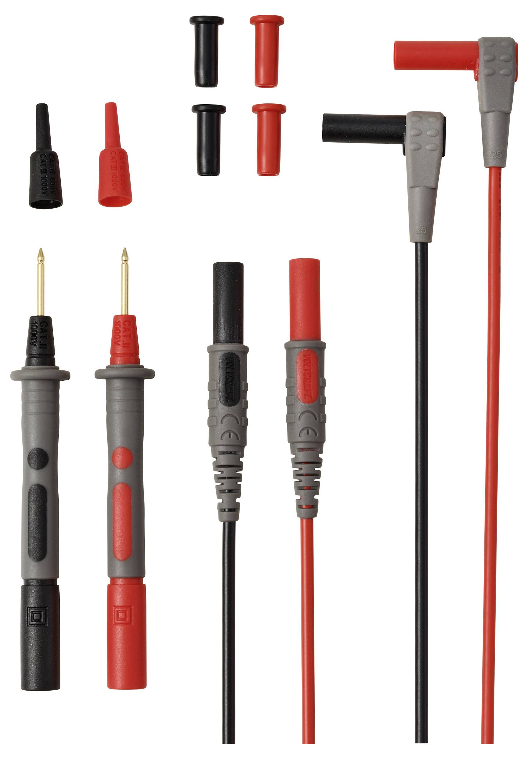 Вимірювальний щуп VOLTCRAFT MSL-820, чоловічий, 4 мм, 1,2 м, червоний, чорний, 1 пара