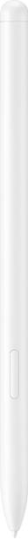 Biały, cylindryczny długopis z klipsem, charakteryzujący się elegankim, minimalistycznym designem.