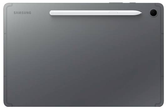 Tablet z rysikiem dołączonym do tylnej części, z aparatem tylnym w prawym górnym rogu.