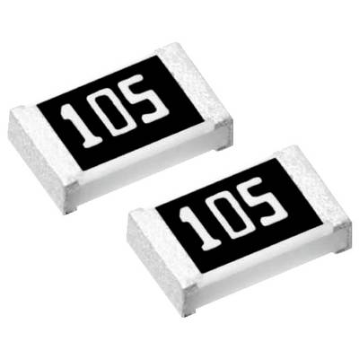 Rezystory powierzchniowe w obudowie SMD (Surface-Mount Device) o oznaczeniu '105', prostokątne, z czarnym tłem i srebrnymi krawędziami.