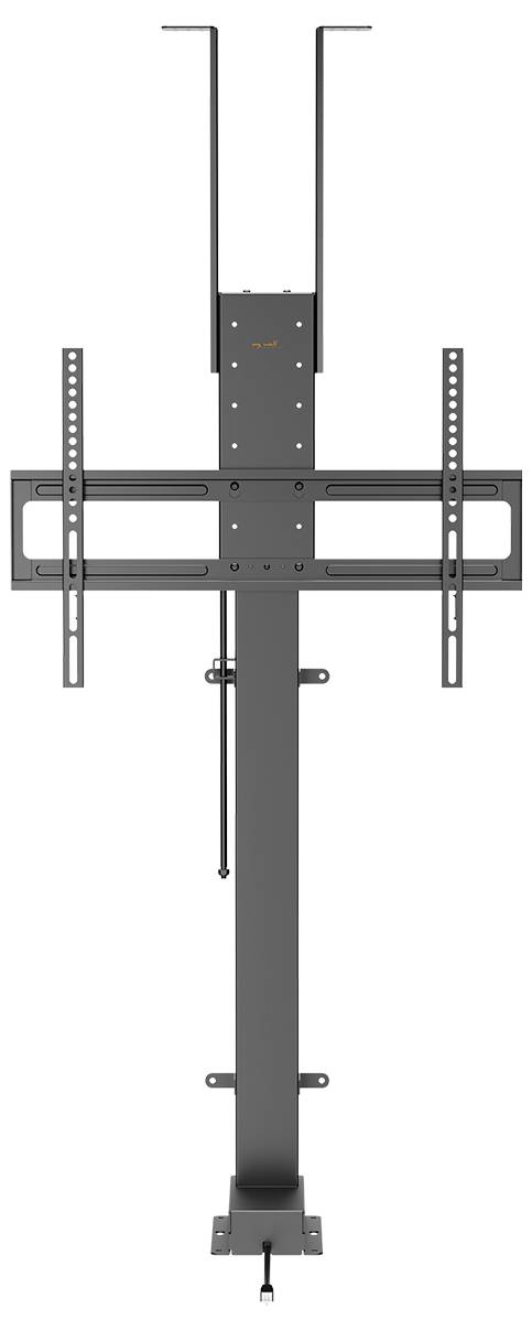 Uchwyt na telewizor z płaskim ekranem o regulowanej wysokości, wykonany z metalu, idealny do oszczędzania przestrzeni i montażu ściennego.
