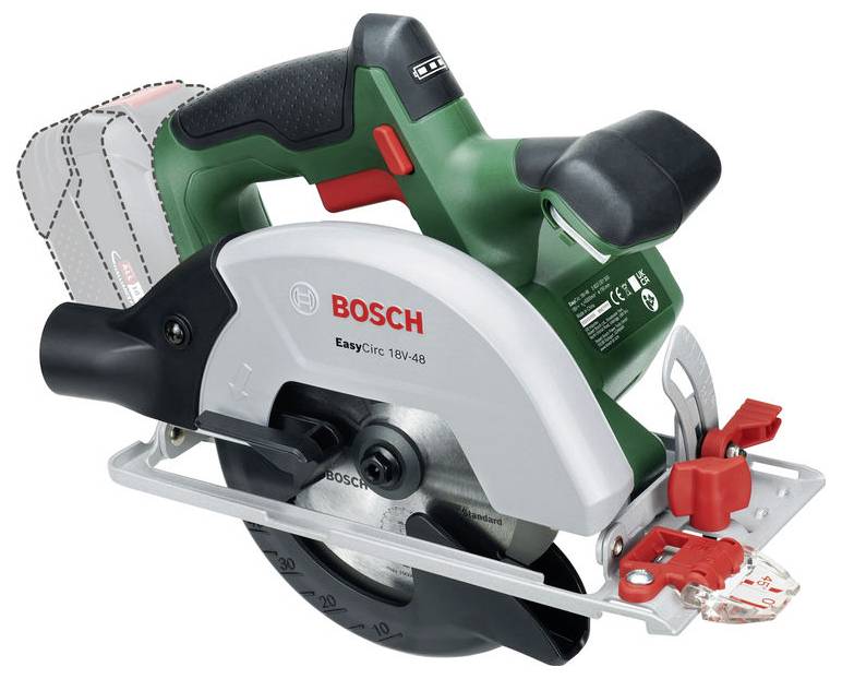 Акумуляторна дискова пилка Bosch Home and Garden EasyCirc 18V-48 18 В Максимальна глибина різання (90°) 90 мм