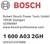 Logo 'BOSCH'. Dane kontaktowe: Robert Bosch Power Tools GmbH, 70538 Stuttgart, Niemcy, www.bosch-professional.com. Model: 1 600 A03 2GH.