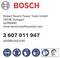 Logo 'Bosch' i adres Robert Bosch Power Tools GmbH, Stuttgart, Niemcy. Strona internetowa: bosch-professional.com. Wyświetlane ikony bezpieczeństwa.