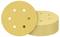 Stos okrągłych, żółtych krążków ściernych z pięcioma otworami, używanych do szlifierek elektrycznych.