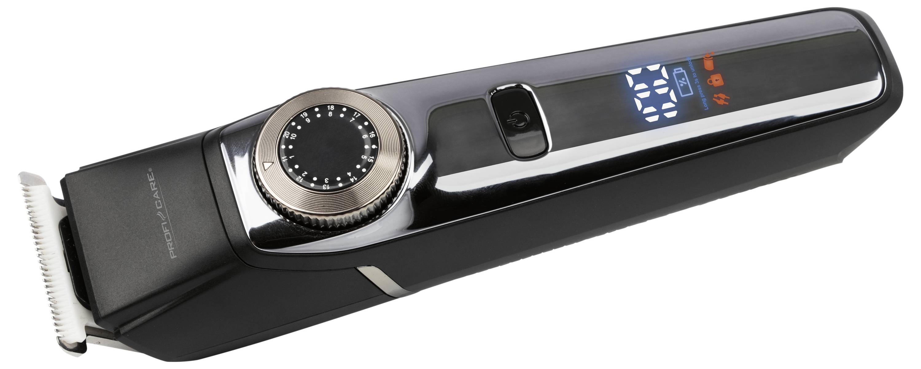 Тример для бороди, машинка для стрижки волосся Profi-Care PC-HSM/R 3131, зарядка від USB, хром, чорний