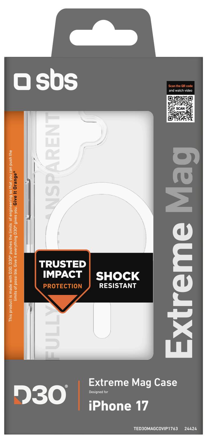 Чохол sbs mobile для Apple iPhone 17 прозорий, сумісний з MagSafe TED3OMAGCOVIP1763