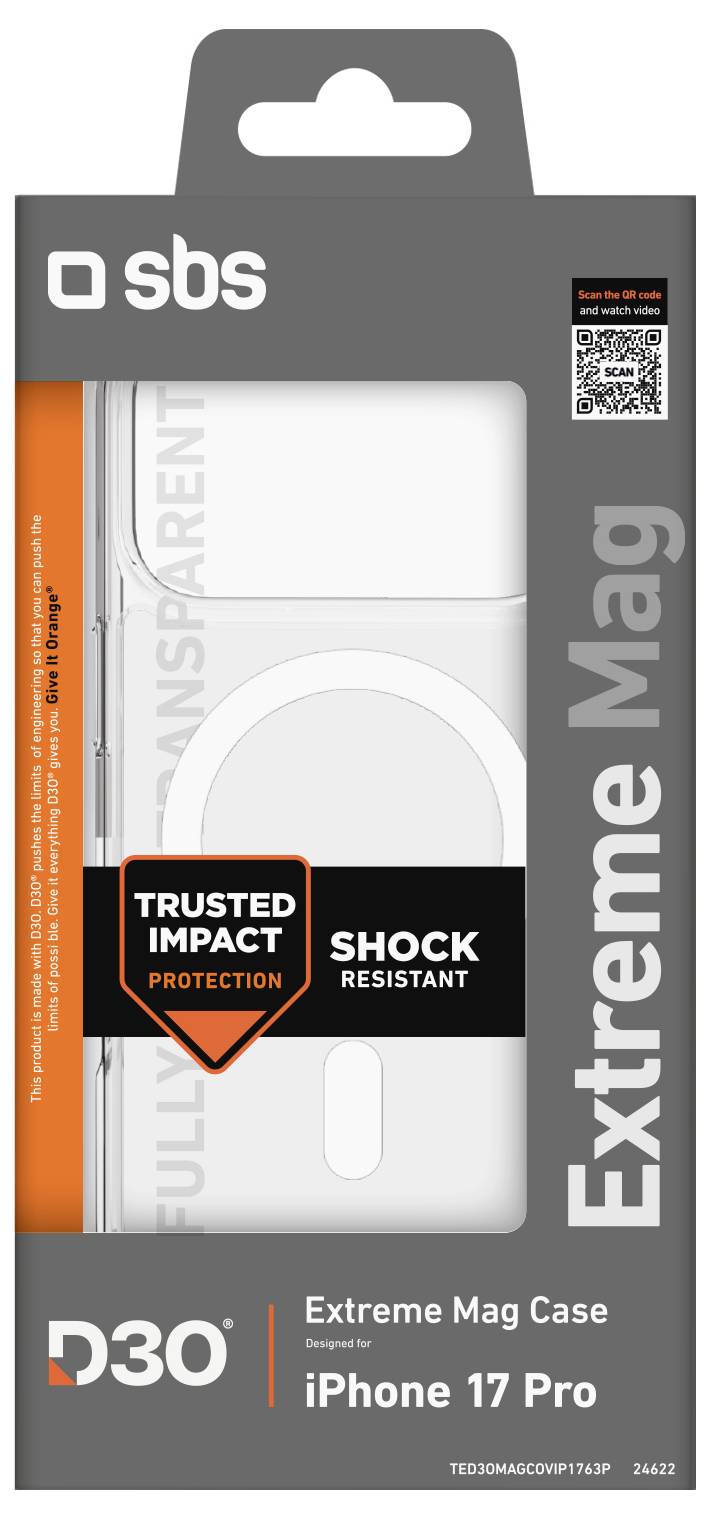 Чохол sbs mobile для Apple iPhone 17 Pro прозорий, сумісний з MagSafe TED3OMAGCOVIP1763P
