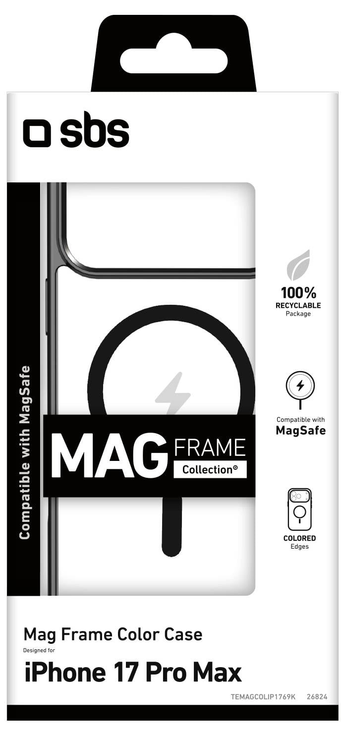 Чохол sbs mobile для Apple iPhone 17 Pro Max прозорий, чорний Сумісний з MagSafe TEMAGCOLIP1769K