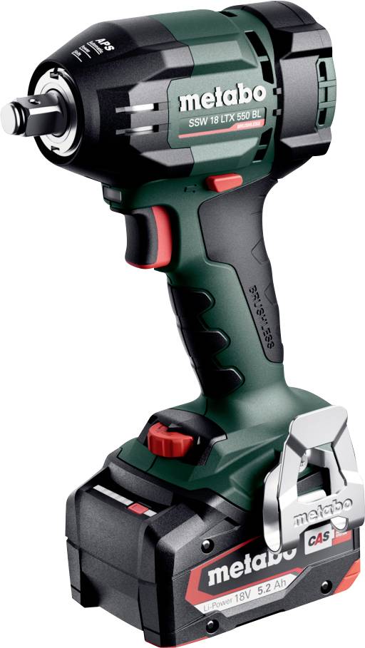Metabo SSW 18 LTX 550 BL 602404650 Акумуляторний ударний гайковерт 18 В Кількість акумуляторів у комплекті 2 5,2 Ah літій-іонний