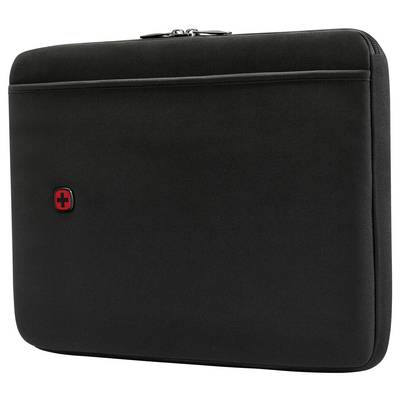 Czarna torba na laptopa z czerwonym i czarnym logo na przedniej stronie.
