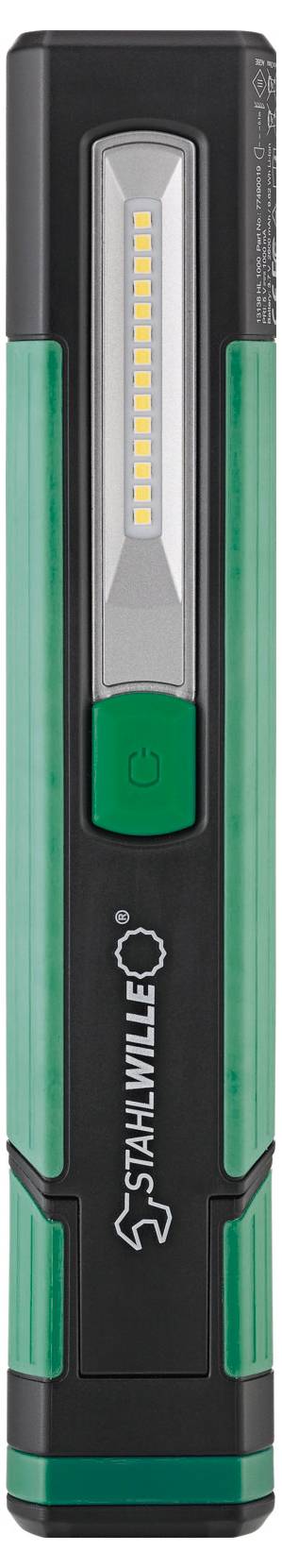 Stahlwille 77490019 Ручний світлодіодний світильник з акумулятором, 1000 лм, магніти, поворотний гачок, час освітлення 7 год. Кл
