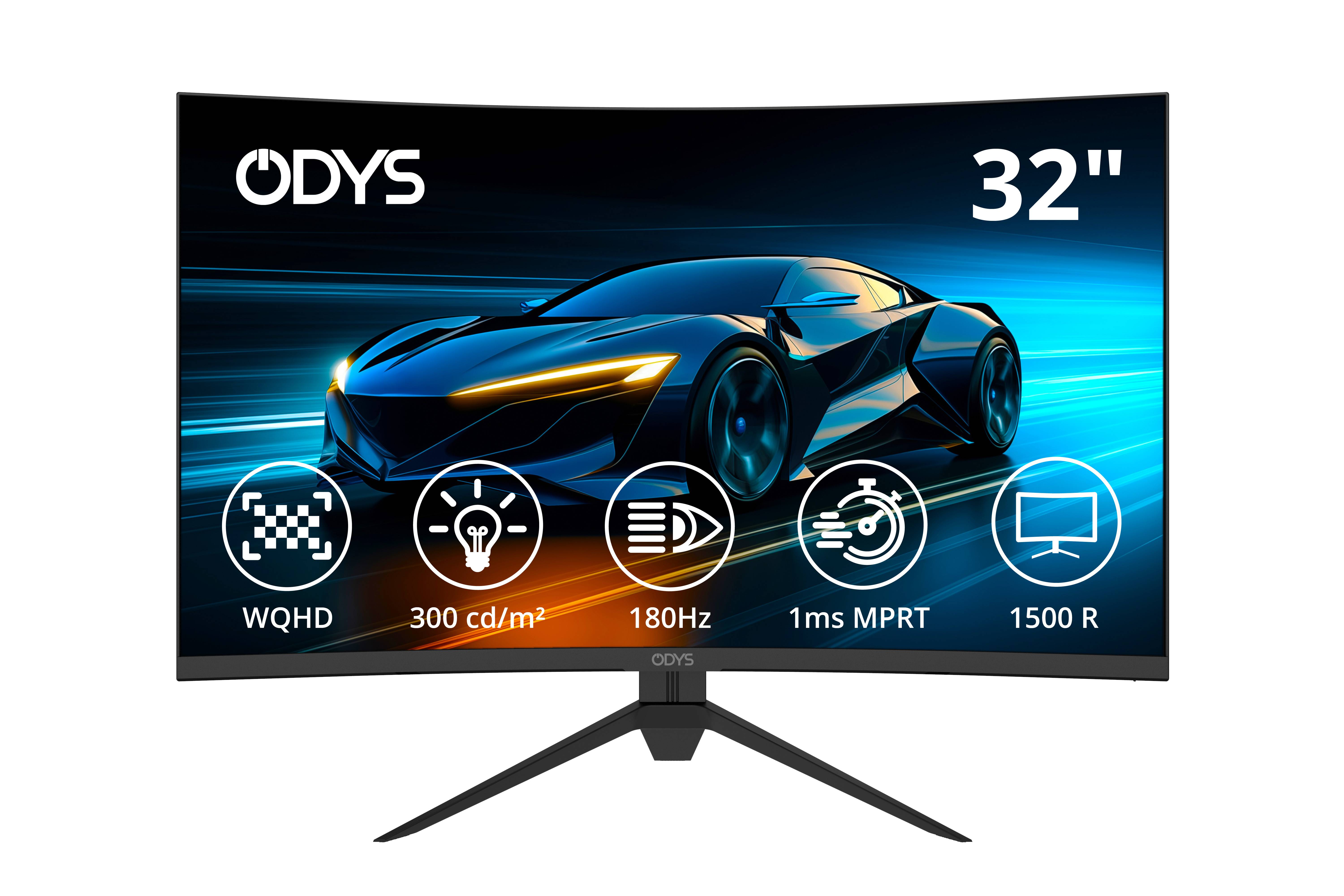 Монітор ODYS XP32-X EEK F (A - G) 81,3 см (32 дюйми) 2560 x 1440 пікселів 16:9 1 мс HDMI® 2.1, DisplayPort, навушники (роз'єм 3,5 
