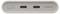 Zbliżenie sekcji portów urządzenia pokazujące przycisk, dwa porty USB-C oraz pięć wskaźników LED, sugerujące łączność i stan ładowania.