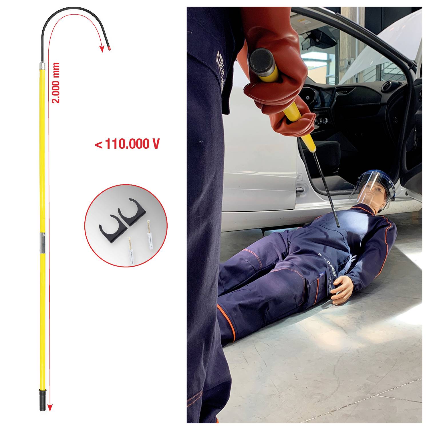 KS Tools 117.0913 Słup ratunkowy żółty-3