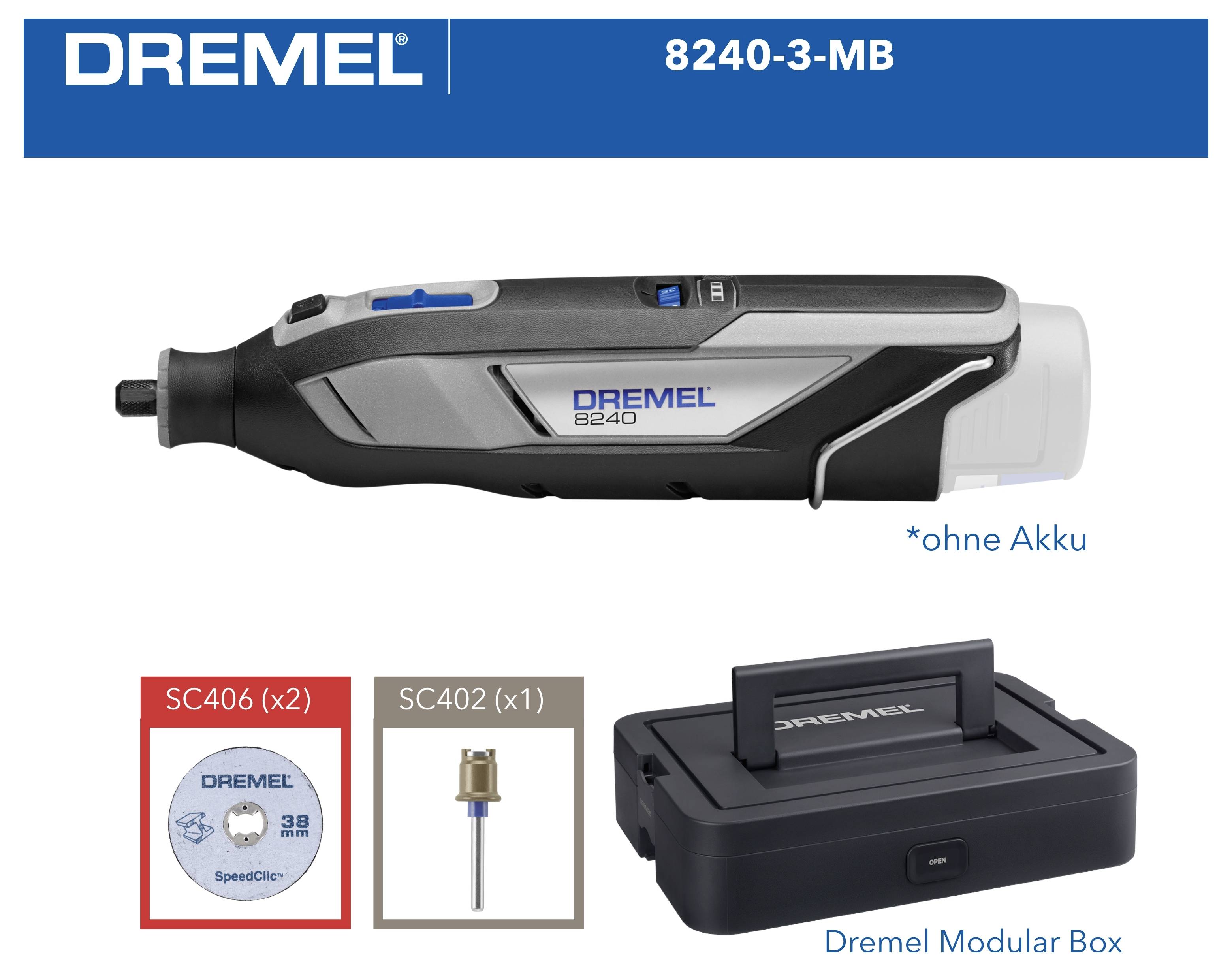 Dremel DREMEL 8240-3-MB (без акумулятора) F0138240KB Мультиінструмент без акумулятора, без зарядного пристрою 12 В