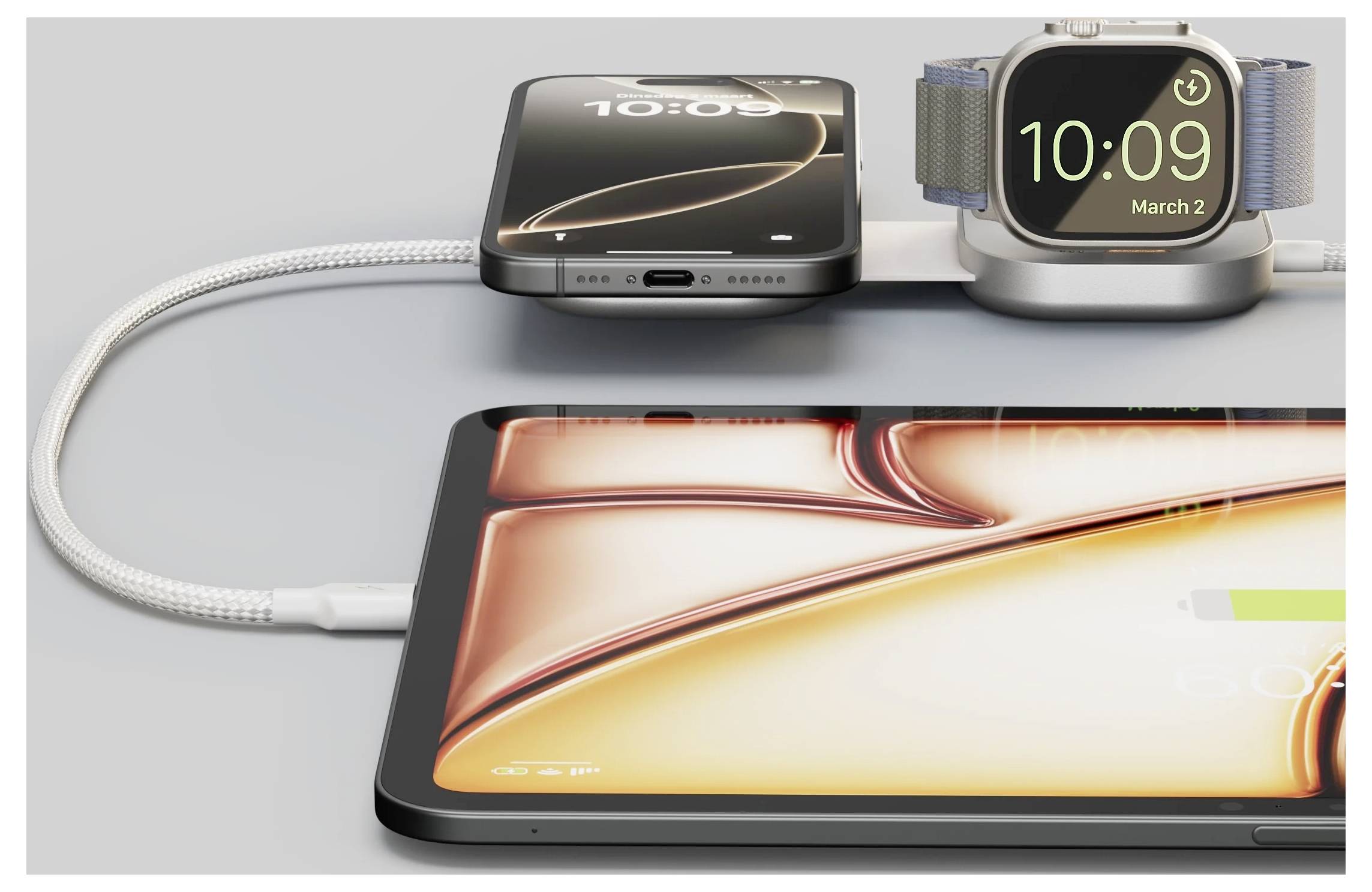 Індуктивний зарядний пристрій ZENS ZECC07W ZECC07W/00 Тип виходу Бездротовий QI, MagSafe, USB-C Білий