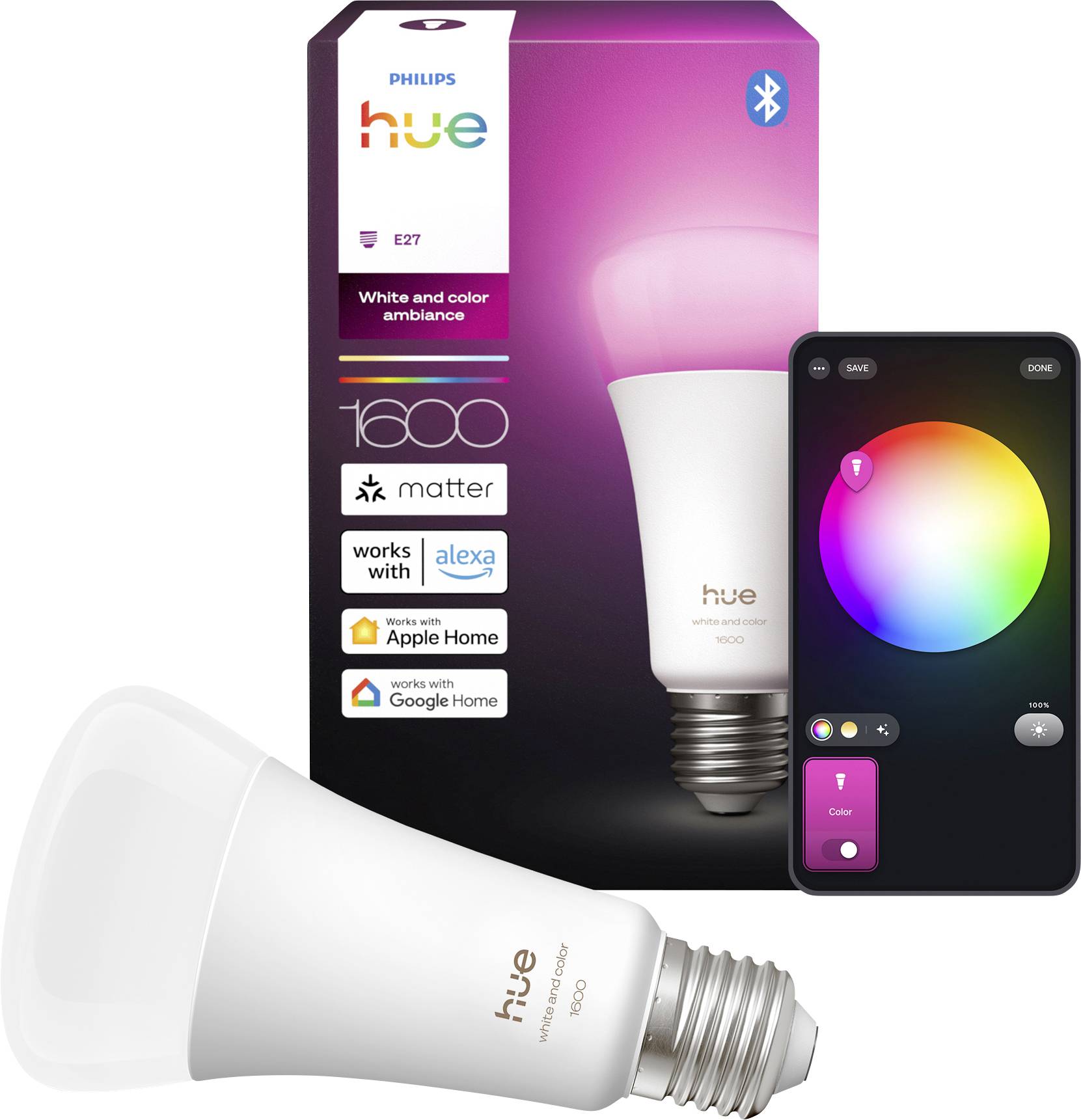 Світлодіодна лампа Philips 929003853601 EEK: D (A - G) Hue White & Col. Amb.