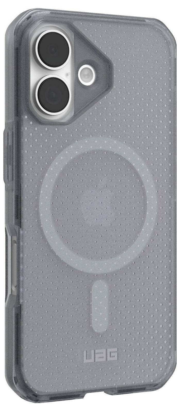 Przezroczyste etui na telefon z funkcją MagSafe, teksturowaną powierzchnią i wzmocnionymi narożnikami zapewnia ochronę, jednocześnie eksponując design telefonu.