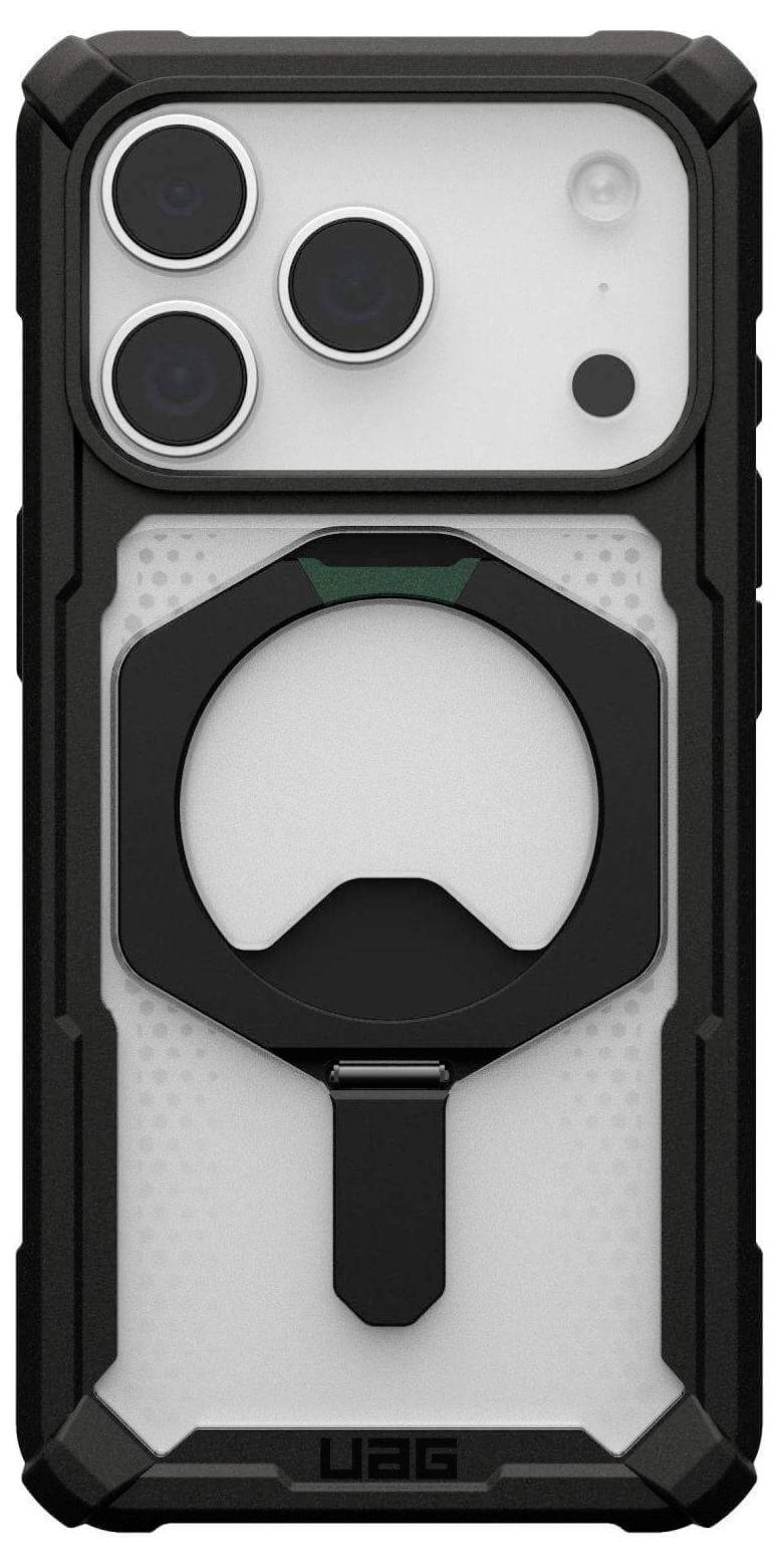 Wytrzymały pokrowiec na smartfona z wzmocnioną konstrukcją, trzema dużymi obiektywami tylnego aparatu oraz wbudowaną podstawką.