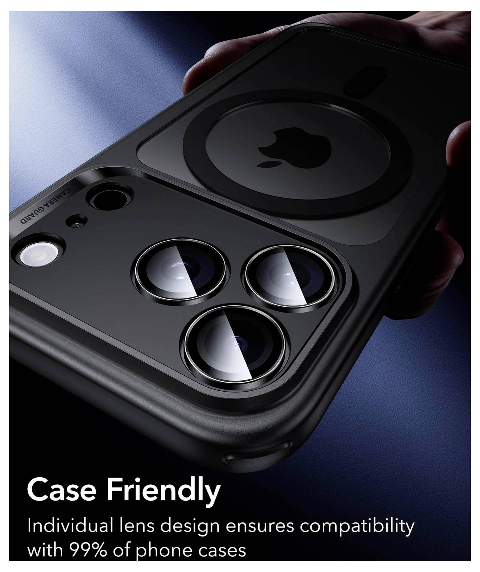 Przyjazny etui. Indywidualny projekt soczewki zapewnia kompatybilność z 99% etui na telefony.