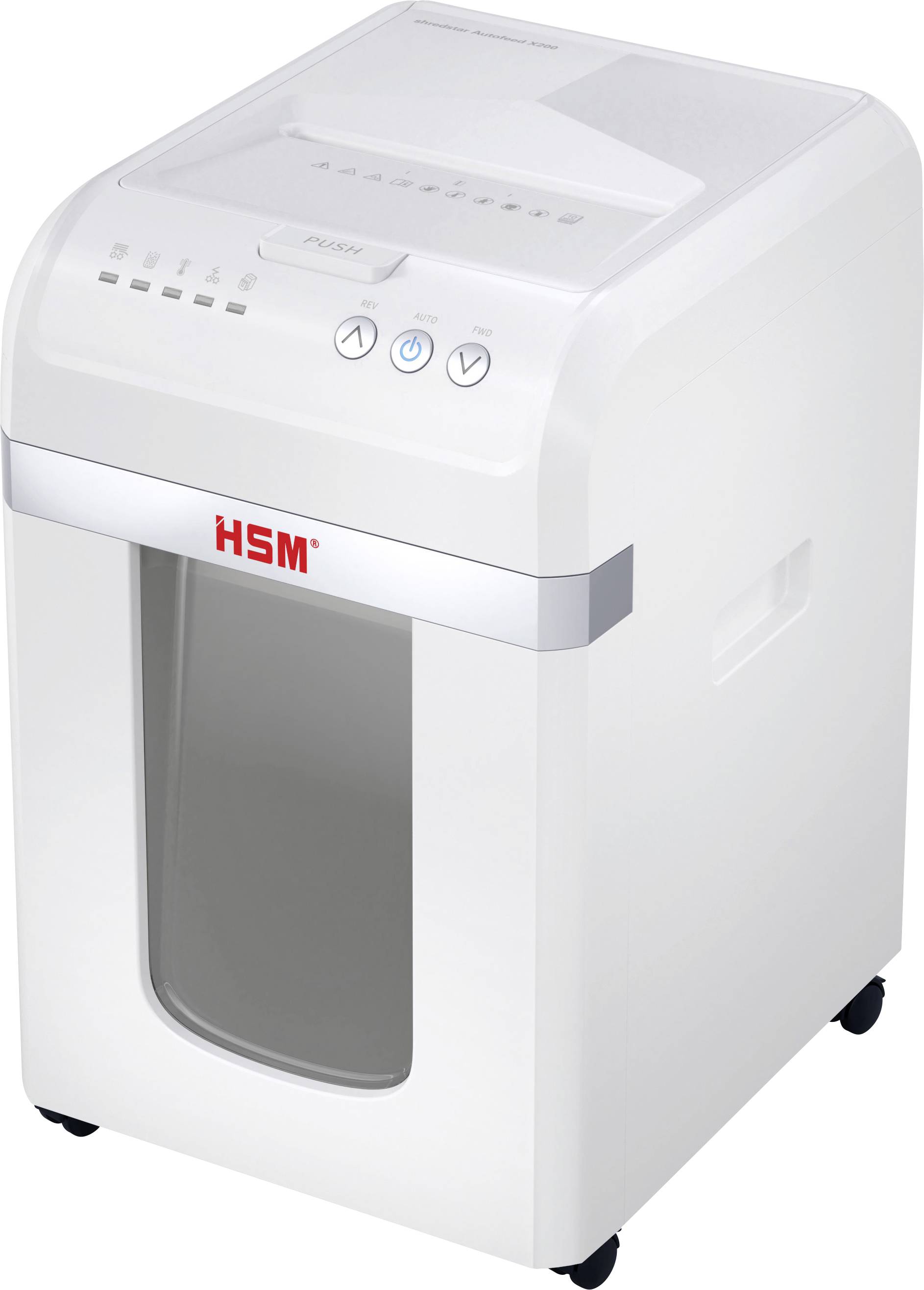 Шредер HSM Aktenvernichter HSM shredstar Autofead X200 - 4 x 12 мм, 10 аркушів, 4 x 12 мм, P-4, 30 л. Також подрібнює кредитні кар