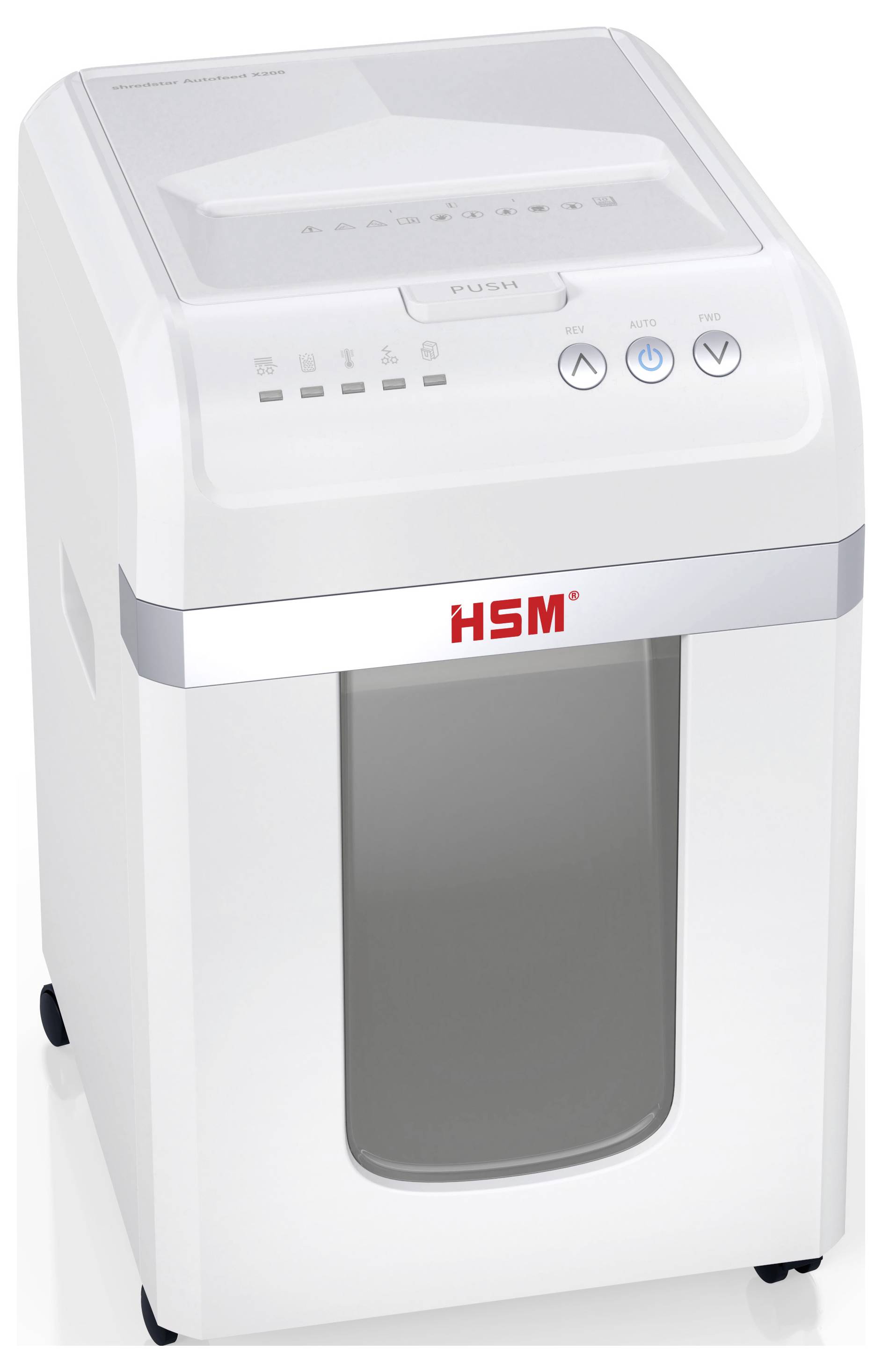 Шредер HSM Aktenvernichter HSM shredstar Autofead X200 - 4 x 12 мм, 10 аркушів, 4 x 12 мм, P-4, 30 л. Також подрібнює кредитні кар