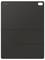 Czarne etui na tablet Samsung z geometrycznym wzorem i wycięciem na aparat w prawym górnym rogu.