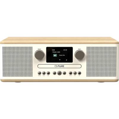 Beżowe radio cyfrowe z ekranem wyświetlającym 'Classic radio' i 'Classic Hits', z pokrętłami głośności i wyboru po bokach oraz przyciskami preselekcji poniżej.