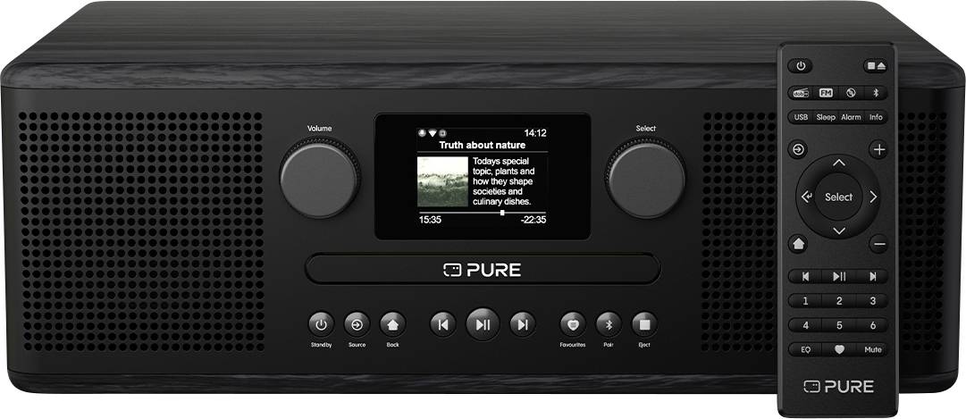 Кишенькове інтернет-радіо Pure Classic C-D6i Black-Black Aluminum Internet Radio, DAB+, FM, чорний, попелястий