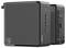 Czarny komputer mini PC ASUS NUC z przednimi portami, przyciskiem zasilania i wentylowanym panelem tylnym, prezentujący swoją kompaktową i elegancką stylistykę.
