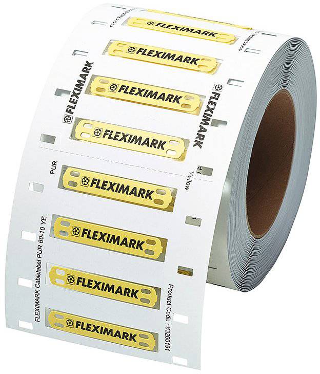 Etykiety do drukarki termotransferowej LAPP FLEXIMARK® Kabeletikett PUR 60x10 YE FCC 61800391, 1 szt.-1