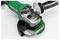 Elektryczna szlifierka kątowa w kolorze zielonym i srebrnym, prezentująca tarczę szlifierską i rękojeść.