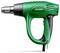 Zielono-czarny pistolet termiczny marki 'HiKoki' z teksturowaną rękojeścią zapewniającą dobry chwyt, przeznaczony do zadań takich jak usuwanie farby lub gięcie plastiku.