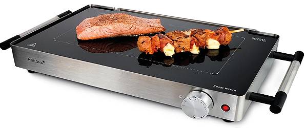 Grill stołowy Korona, 800 W, srebrny, czarny-4