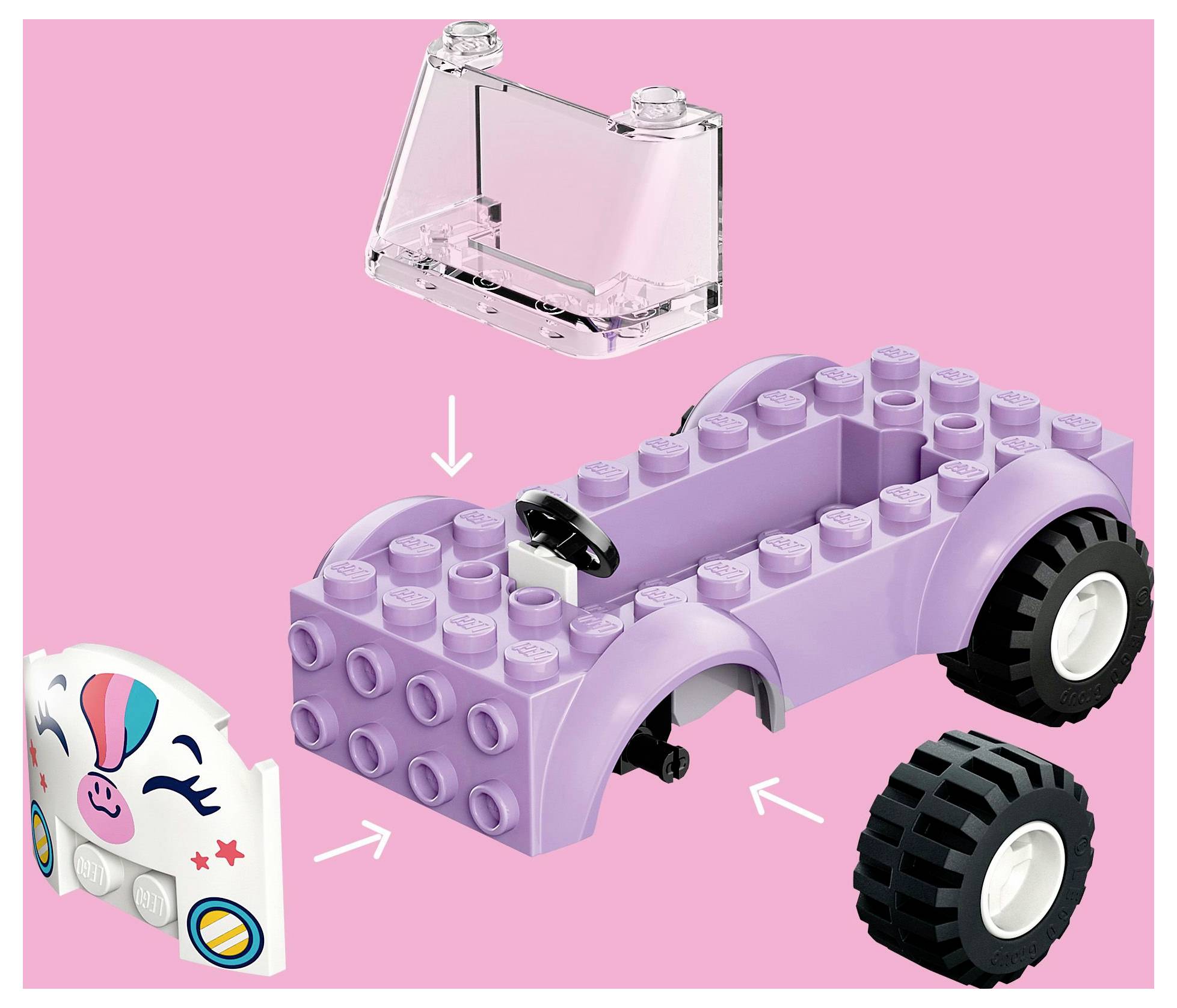 Іграшкова машинка LEGO® FRIENDS 42675 Вантажівка доставки з тортом у формі єдинорога (42675)