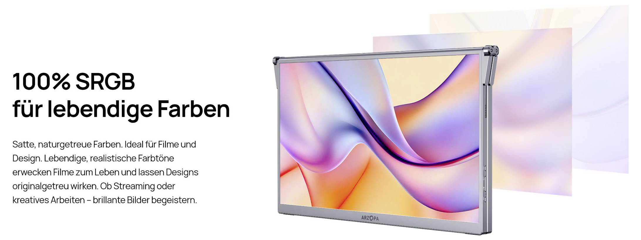 Портативный двухэкранный монитор Arzopa E1 EEK E (A - G) 39,6 см (15,6 дюйма) 1920 x 1080 пикселей 16:9 25 мс HDMI, USB-C® (DP Alt